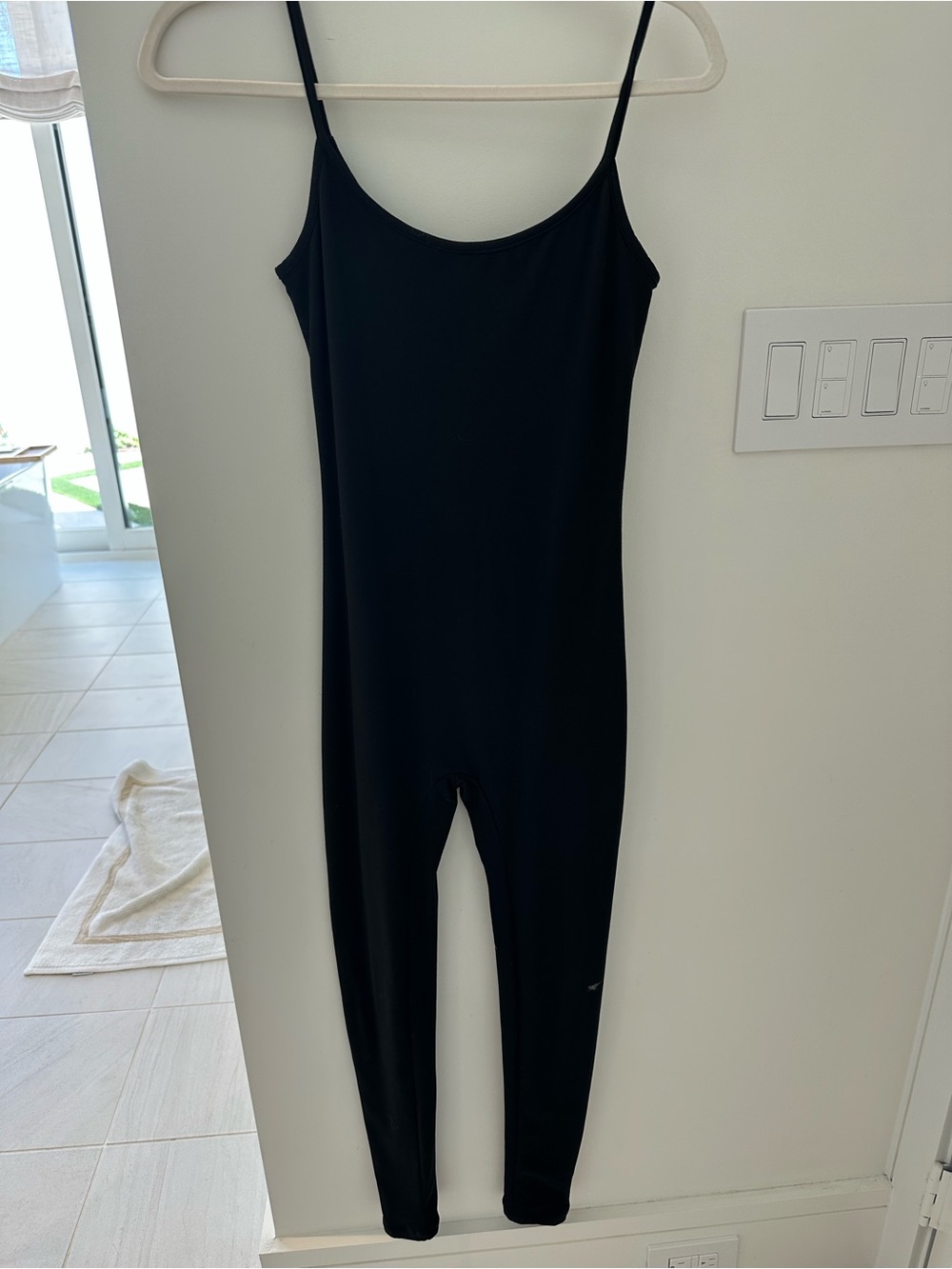Maternity Black Jumpsuit – Sleek Scoop Neck Spaghetti Strap - Bumpsuit - Picture 2 of 2